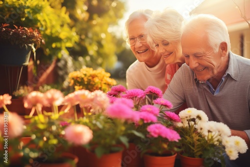group of elderly people enjoying gardening © Eva Corbella
