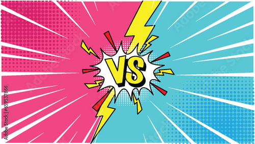 Blue and Pink Retro Comic Versus Background