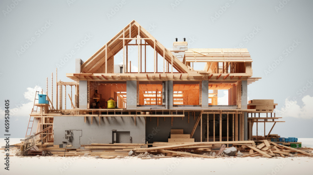 Building house model. Construction project. Building house model. Construction project.