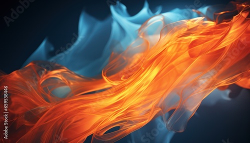 Photo of a vibrant and intense fire with red and blue flames