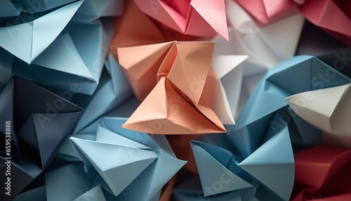 Photo of colorful origami creations up close