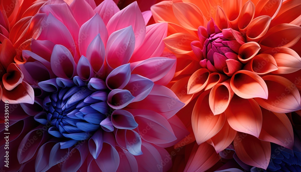 Photo of three vibrant flowers in close-up Photo of three vibrant flowers in close-up