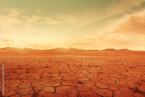 Orange ground desert heat hot crack sky earth dry drought arid