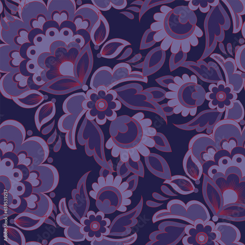 Floral Vector seamless paisley pattern.