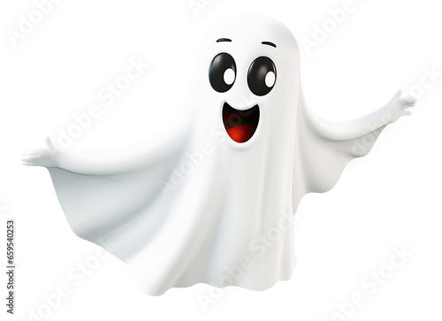 Cute ghost, Halloween theme, isolated on a transparent background, , ready for placement, png