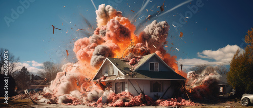 Wallpaper Mural Collapsed after explosion rural house Torontodigital.ca