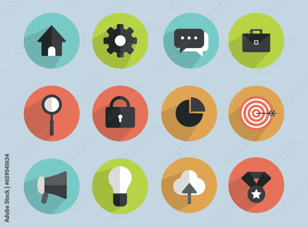 Fototapeta premium Modern Colorful Business Marketing Business Set