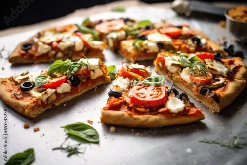 gluten-free, dairy-free pizza cut into pieces