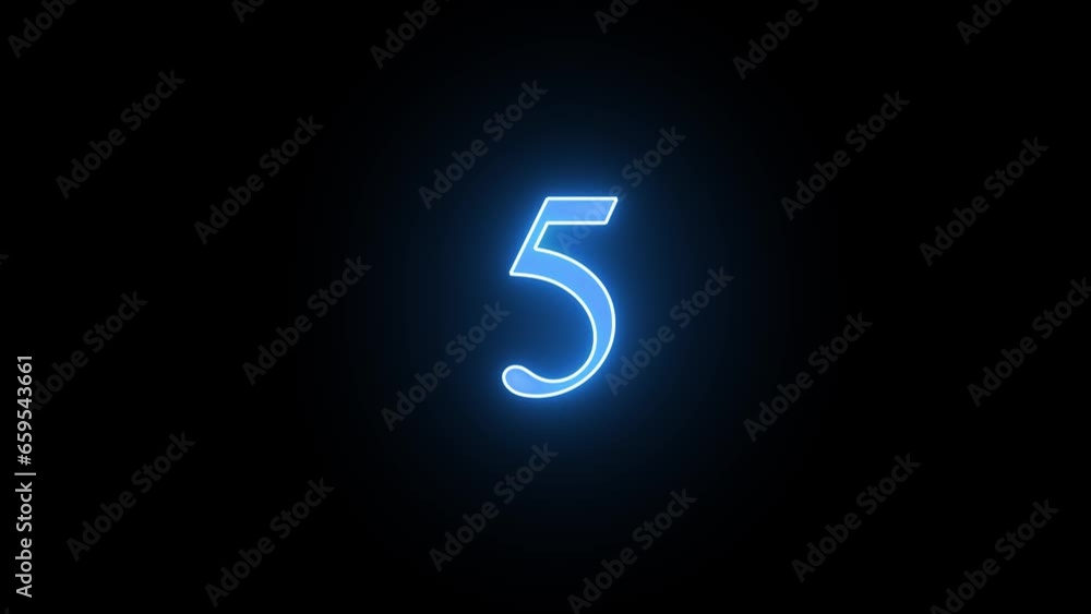Glowing Count Numbers Digital Rendering Glowing Count Numbers Digital Rendering
