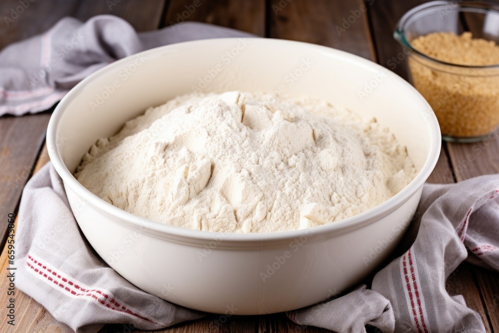 freshly kneaded bread dough in a mixing bowl