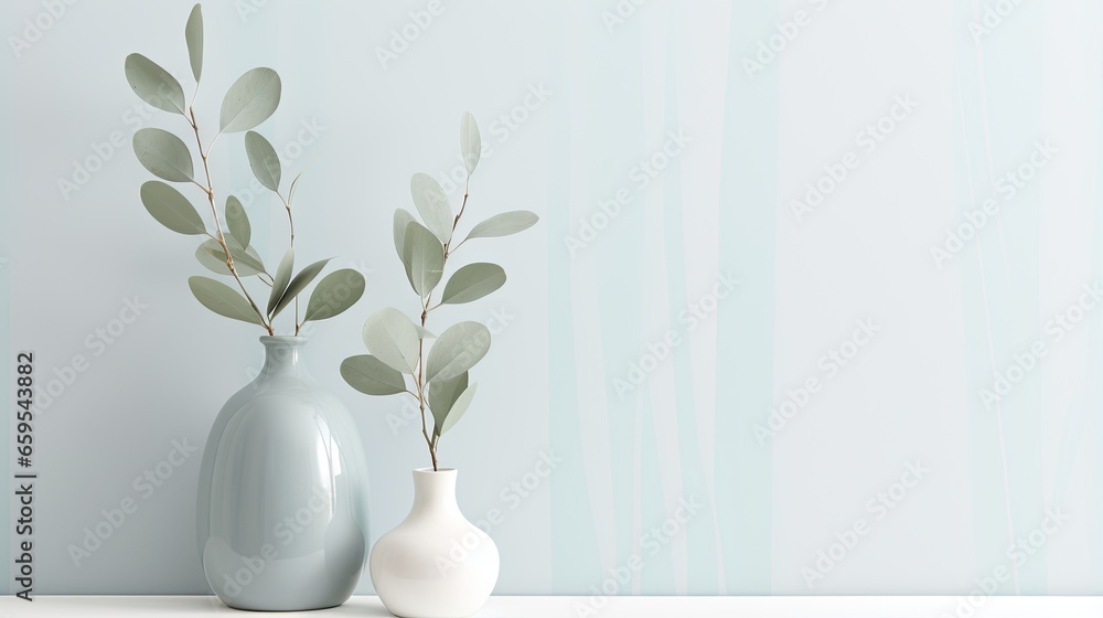 a couple of vases that are sitting on a table. generative ai a couple of vases that are sitting on a table. generative ai