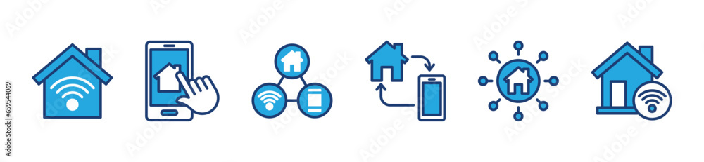 Smart house systems icon set. Smart home icons. Real estate, apartment, home, house, hotel with technology concept. Automation control system. For app and website. Vector illustration Smart house systems icon set. Smart home icons. Real estate, apartment, home, house, hotel with technology concept. Automation control system. For app and website. Vector illustration