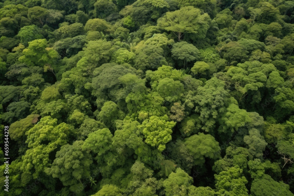 a top view of a dense forest