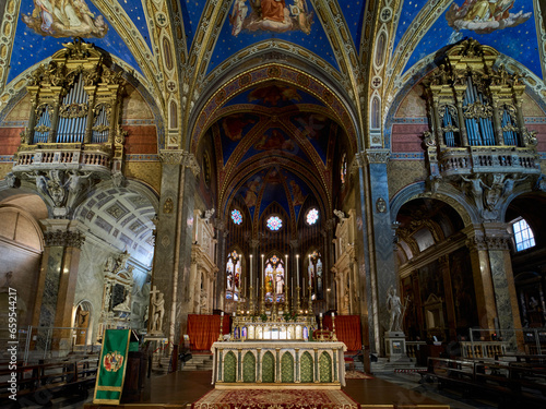The altar of Santa Maria sopra Minerva gothic styled church in Rome, Italy photo