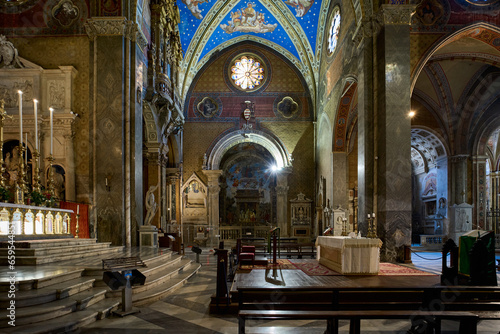 Cappella Carafa, chapel devoted to  St. Thomas Aquinas at the gothic church of Santa Maria sopra Minerva in Rome, Italy photo