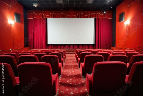 a childrens film theater with red seats