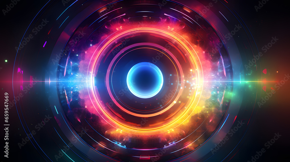 Abstract colorful background with circles, illustration Futuristic technology style, ai generated Abstract colorful background with circles, illustration Futuristic technology style, ai generated