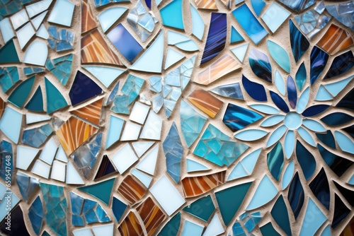 close-up of mosaic tile patterns for wall decor