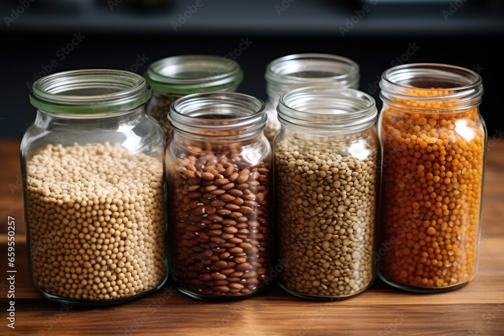 bulk grains and pulses in glass storage jars bulk grains and pulses in glass storage jars