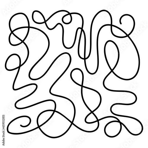Mid century modern minimalist art print vector. Abstract contemporary trandy aesthetic background. Continuous one line doodles drawing
