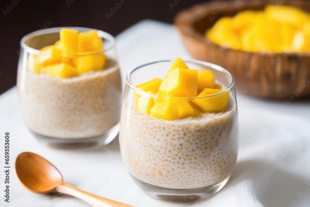 mango chia seed pudding with a splash of agave syrup mango chia seed pudding with a splash of agave syrup