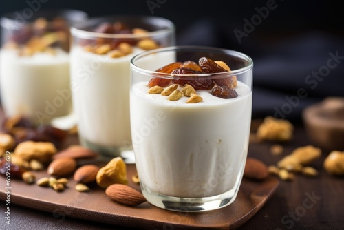 creamy coconut yogurt with mixed dried fruit on top