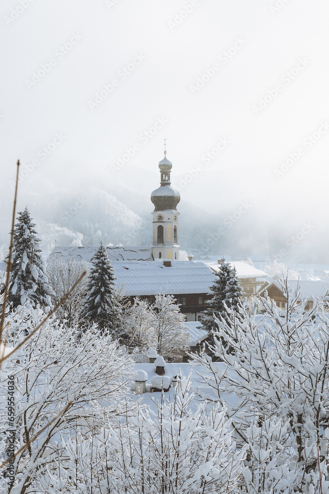 church in the snow