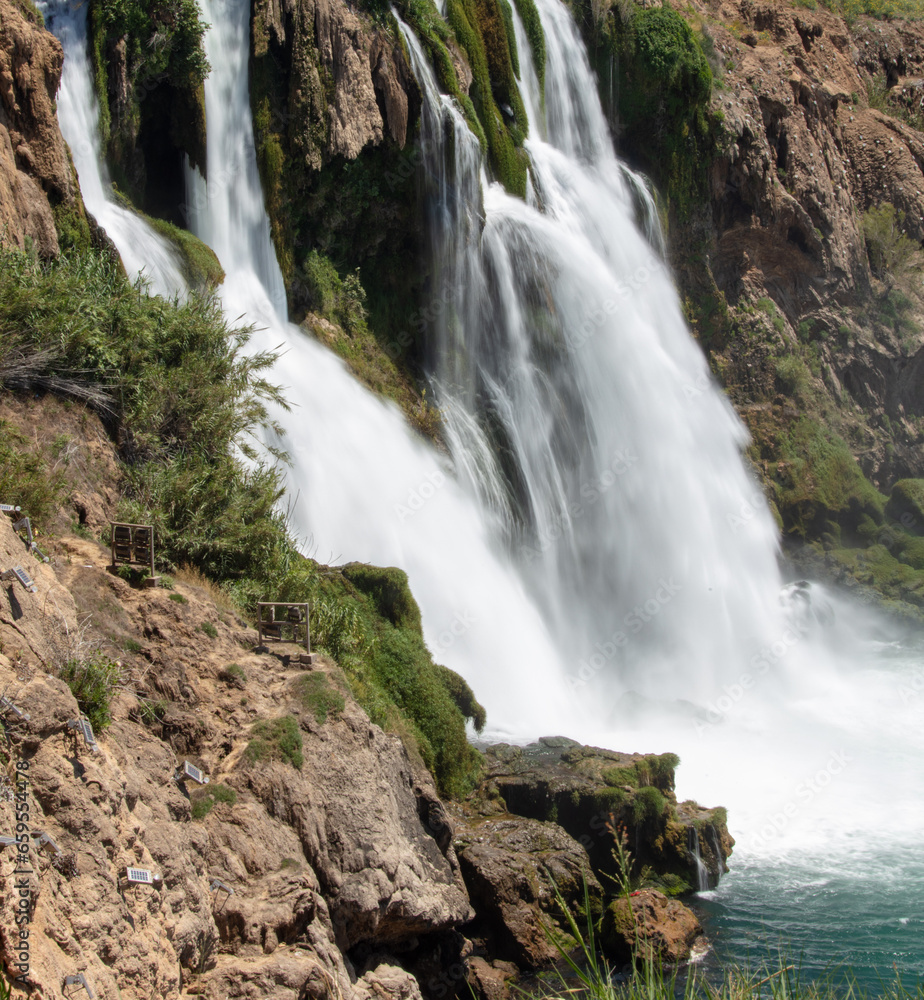 Big waterfall from the mountain in nature Big waterfall from the mountain in nature