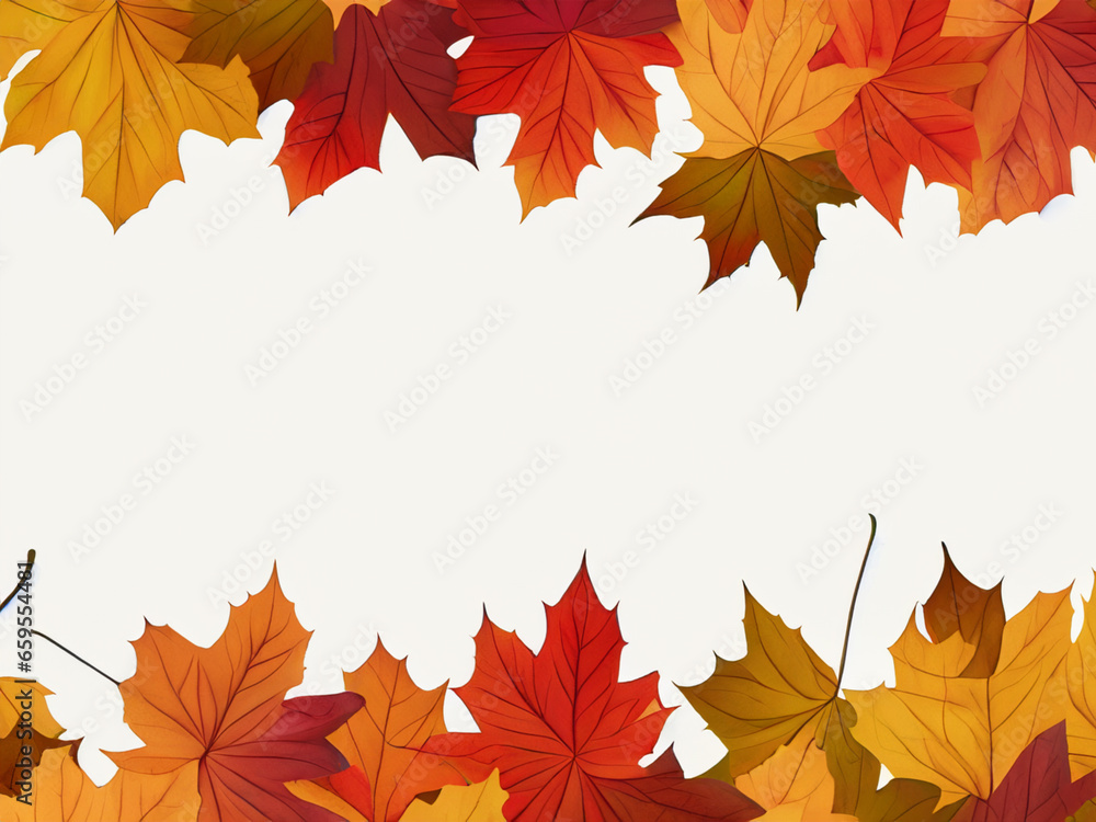 Fototapeta premium autumn leaves border