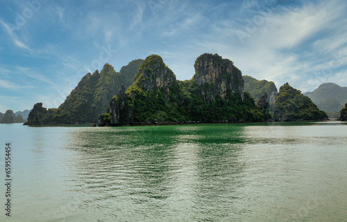 View of some of the 1,600 limestone island, that looks like something right out of a movie. UNESCO World Heritage Site since 1994 features a wide range of biodiversity.