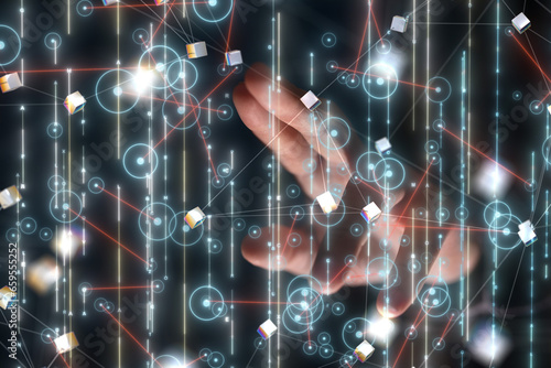 Wallpaper Mural Neural network 3D illustration. Big data and cybersecurity Torontodigital.ca