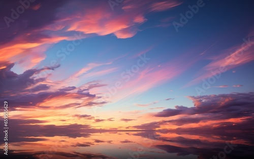 Beautiful pastel cloudy sunset © Tisha