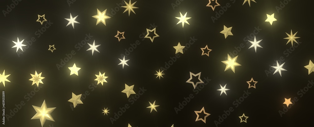 Festive Celestial Cascade: Mesmerizing 3D Illustration of Descending Christmas Stars Festive Celestial Cascade: Mesmerizing 3D Illustration of Descending Christmas Stars