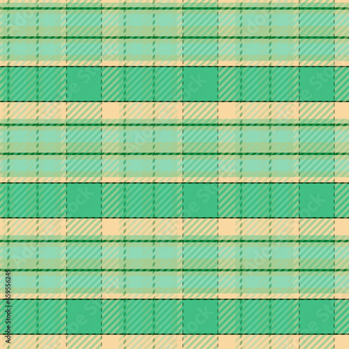 Seamless pattern in green colors plaid yellow background tartan