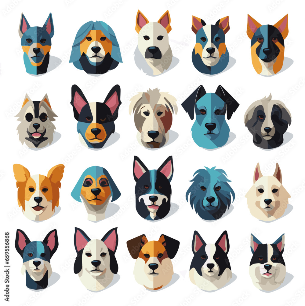 illustration dog icon set illustration dog icon set