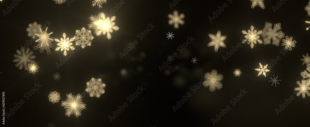 Snowflakes and bokeh lights on the blue Merry Christmas background. 3D render Snowflakes and bokeh lights on the blue Merry Christmas background. 3D render