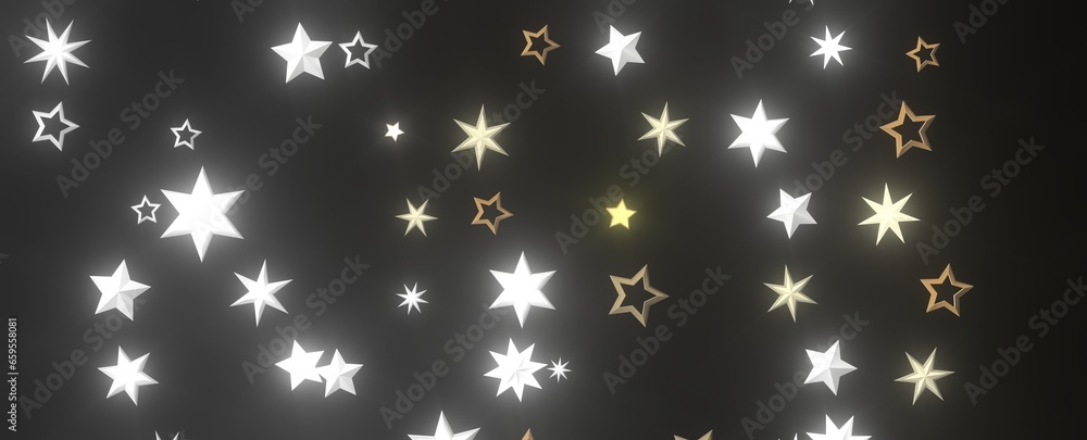 Falling Christmas Luminaries: Magnificent 3D Illustration Showcasing Falling Holiday Celestial Bodies Falling Christmas Luminaries: Magnificent 3D Illustration Showcasing Falling Holiday Celestial Bodies