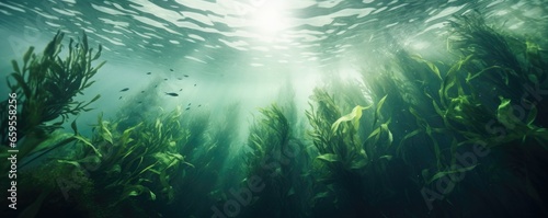 seaweed underwater ocean background banner