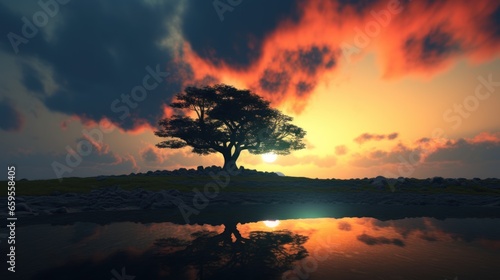 sunset and tree © Tisha