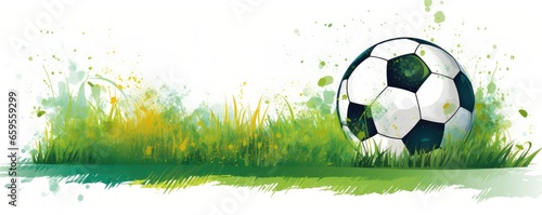 football on green meadow illustration