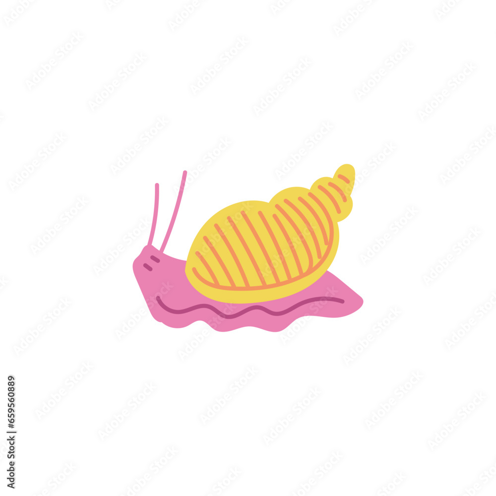 Snail low-maintenance pet character, cartoon flat vector illustration isolated. Snail low-maintenance pet character, cartoon flat vector illustration isolated.