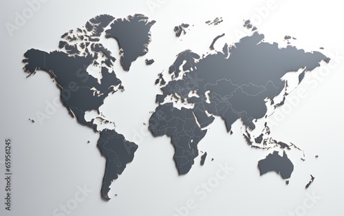 Grey blank world map.