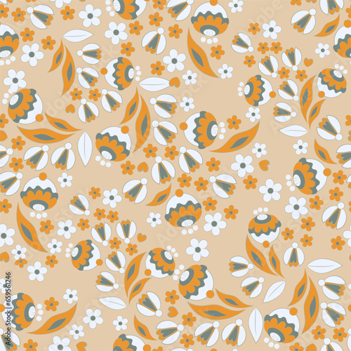 Cute flower seamless pattern. Floral vector texture © antalogiya