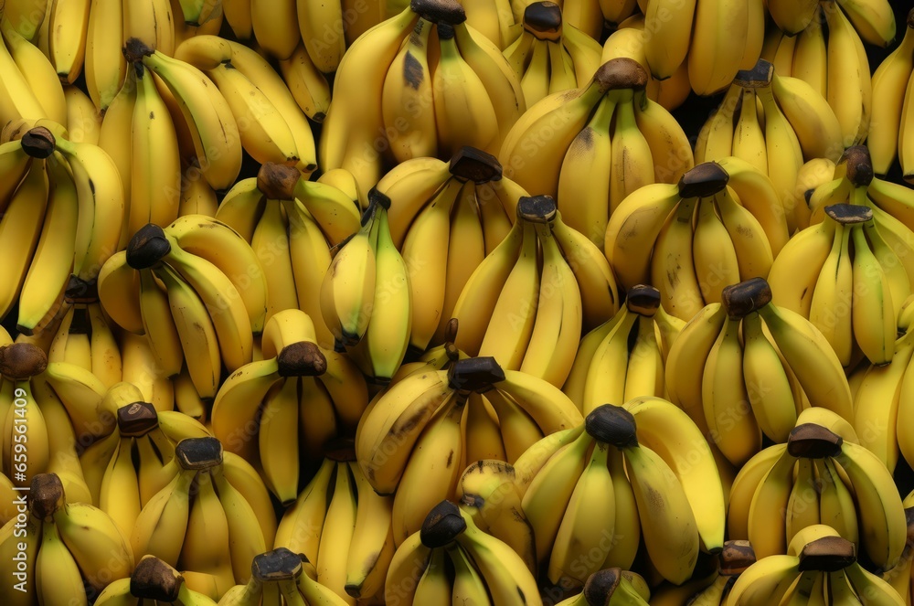 Banana fruits background. Fruit ripe plant. Generate Ai Banana fruits background. Fruit ripe plant. Generate Ai