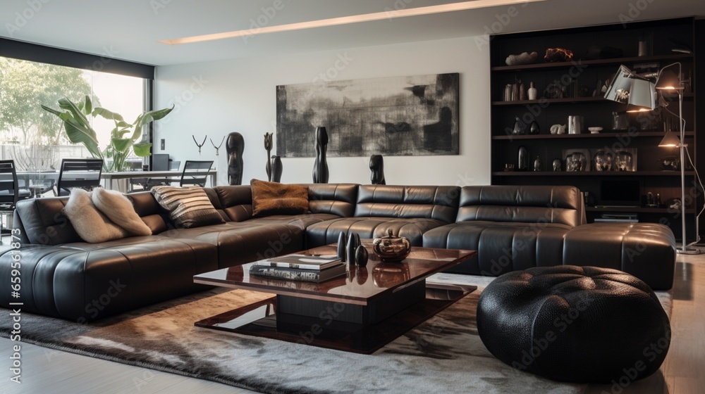 Embrace modernity in the living room with sleek leather furniture. Embrace modernity in the living room with sleek leather furniture.