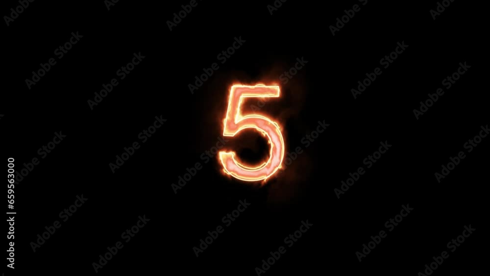 Glowing Count Numbers Digital Rendering Glowing Count Numbers Digital Rendering