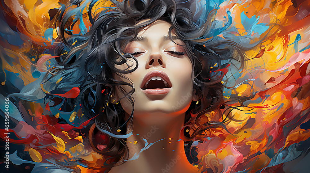 Abstract illustration of explosive love human feelings. Abstract illustration of explosive love human feelings.