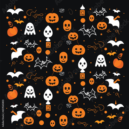 Halloween abstract pattern vector art dark background