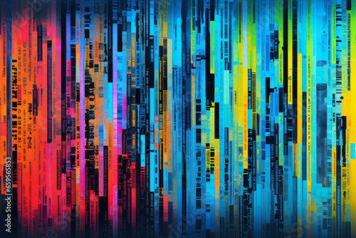 Colorful abstract background, barcode art.