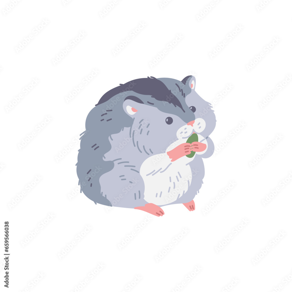 Cute hamster character pet for pet care, flat vector illustration isolated.
